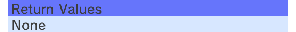 Return Values
